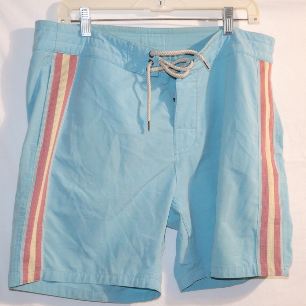 Faherty Biarritz Boardshort - Blue Horizon StripeSize 34 - Picture 5 of 12